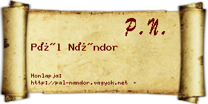 Pál Nándor névjegykártya