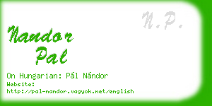 nandor pal business card