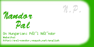 nandor pal business card